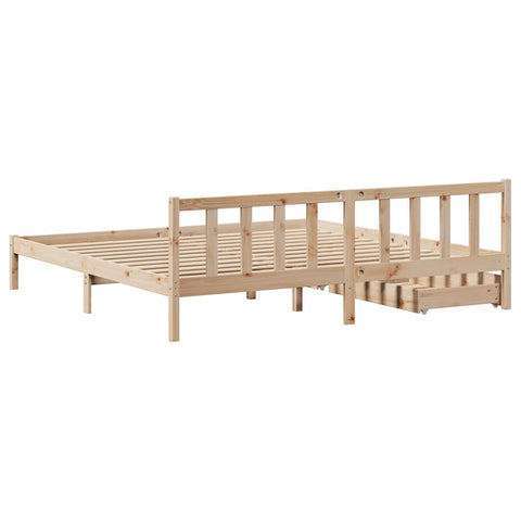 vidaXL Bed Frame without Mattress 180x200 cm Super King Solid Wood Pine
