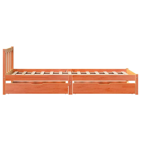 vidaXL Bed Frame without Mattress Wax Brown 90x190 cm Single Solid Wood Pine
