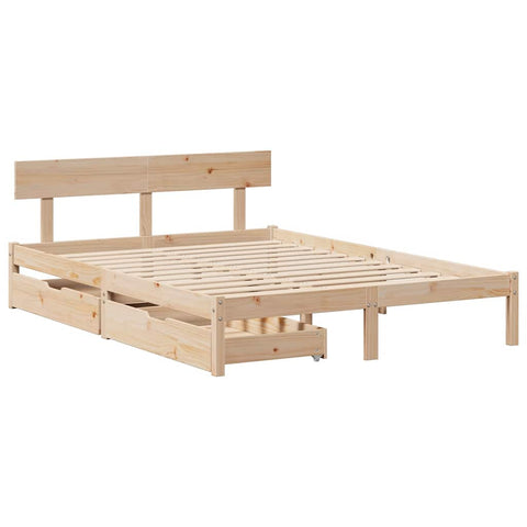 vidaXL Bed Frame without Mattress 140x200 cm Solid Wood Pine