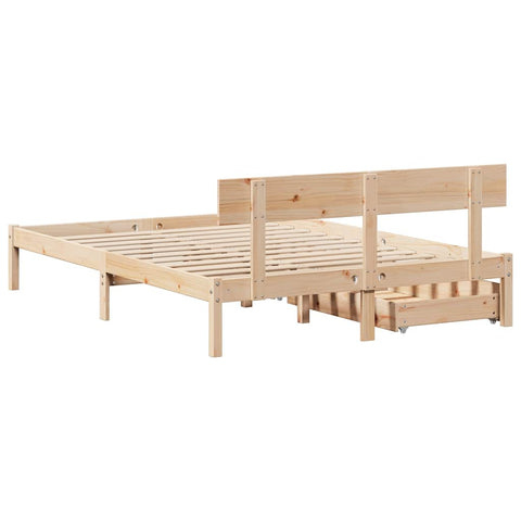 vidaXL Bed Frame without Mattress 140x200 cm Solid Wood Pine