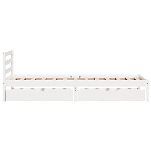 vidaXL Bed Frame without Mattress White 90x190 cm Single Solid Wood Pine