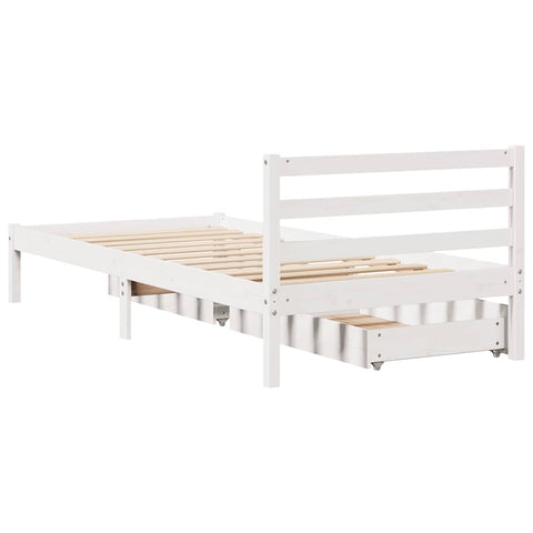 vidaXL Bed Frame without Mattress White 90x190 cm Single Solid Wood Pine