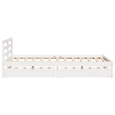 vidaXL Bed Frame without Mattress White 135x190 cm Double Solid Wood Pine