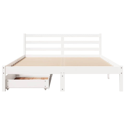 vidaXL Bed Frame without Mattress White 140x190 cm Solid Wood Pine