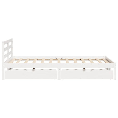 vidaXL Bed Frame without Mattress White 140x190 cm Solid Wood Pine