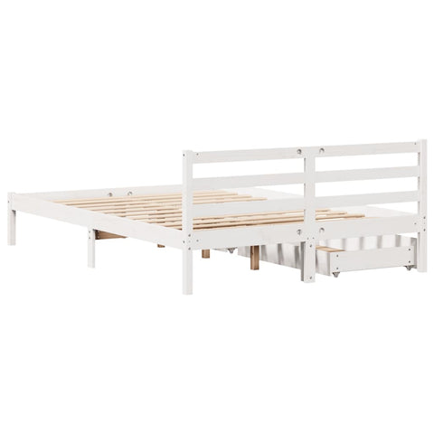 vidaXL Bed Frame without Mattress White 140x190 cm Solid Wood Pine