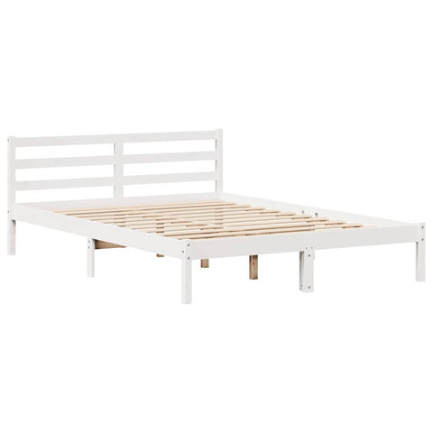 vidaXL Bed Frame without Mattress White 140x190 cm Solid Wood Pine