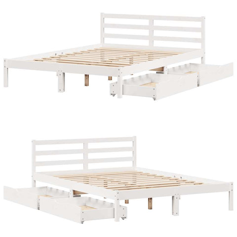 vidaXL Bed Frame without Mattress White 120x200 cm Solid Wood Pine