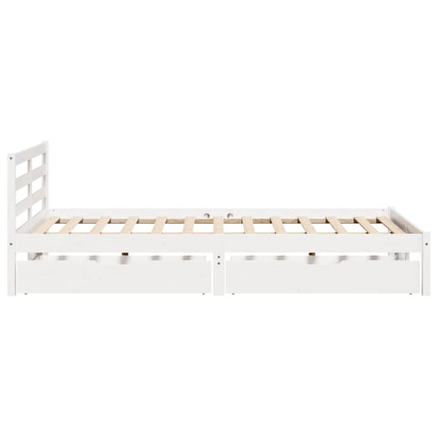 vidaXL Bed Frame without Mattress White 150x200 cm King Size Solid Wood Pine