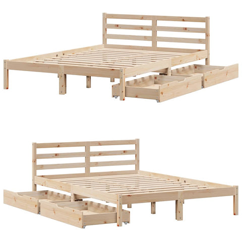vidaXL Bed Frame without Mattress 160x200 cm Solid Wood Pine