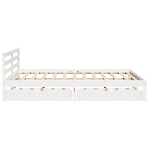 vidaXL Bed Frame without Mattress White 180x200 cm Super King Solid Wood Pine