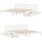 vidaXL Bed Frame without Mattress White 180x200 cm Super King Solid Wood Pine