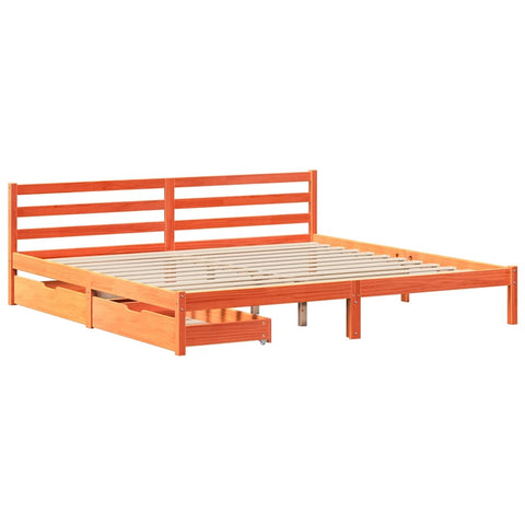 vidaXL Bed Frame without Mattress Wax Brown 200x200 cm Solid Wood Pine
