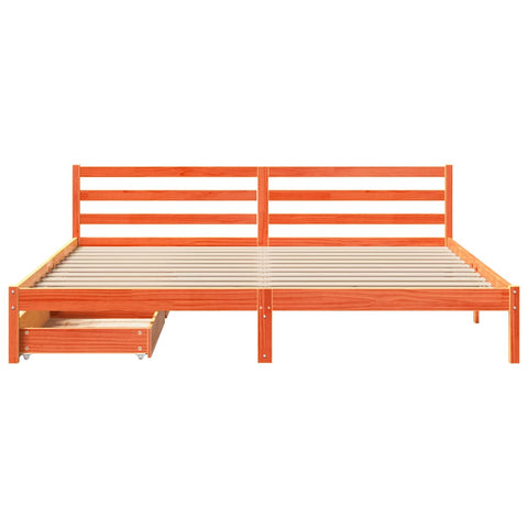 vidaXL Bed Frame without Mattress Wax Brown 200x200 cm Solid Wood Pine