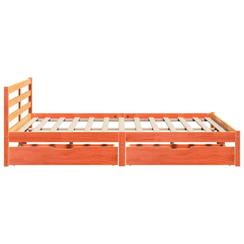 vidaXL Bed Frame without Mattress Wax Brown 200x200 cm Solid Wood Pine