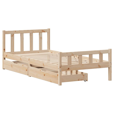 vidaXL Bed Frame without Mattress 90x190 cm Single Solid Wood Pine