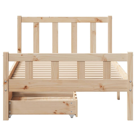 vidaXL Bed Frame without Mattress 90x190 cm Single Solid Wood Pine