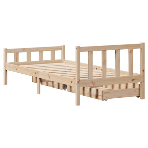 vidaXL Bed Frame without Mattress 90x190 cm Single Solid Wood Pine