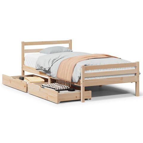 vidaXL Bed Frame without Mattress 100x200 cm Solid Wood Pine