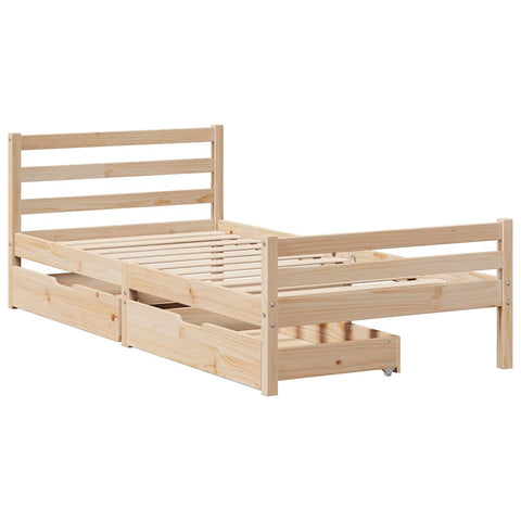 vidaXL Bed Frame without Mattress 100x200 cm Solid Wood Pine
