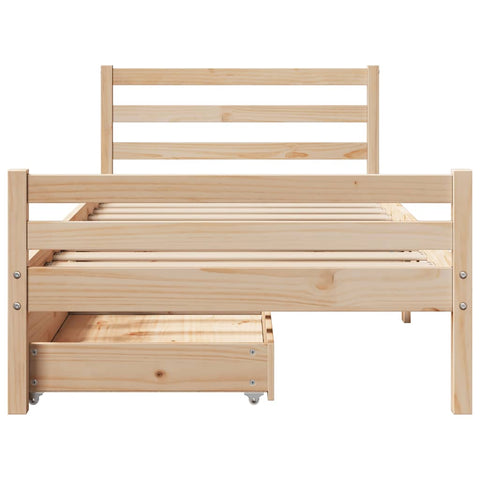 vidaXL Bed Frame without Mattress 100x200 cm Solid Wood Pine