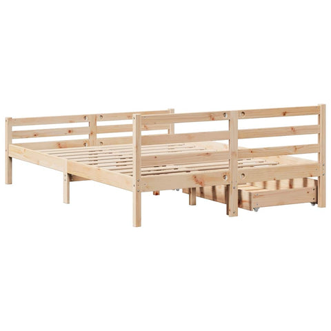 vidaXL Bed Frame without Mattress 150x200 cm King Size Solid Wood Pine