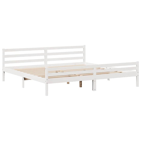 vidaXL Bed Frame without Mattress White 200x200 cm Solid Wood Pine