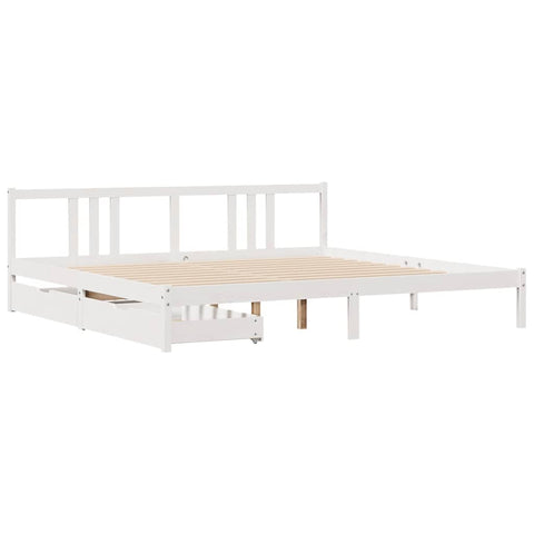 vidaXL Bed Frame without Mattress White 200x200 cm Solid Wood Pine