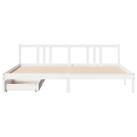 vidaXL Bed Frame without Mattress White 200x200 cm Solid Wood Pine