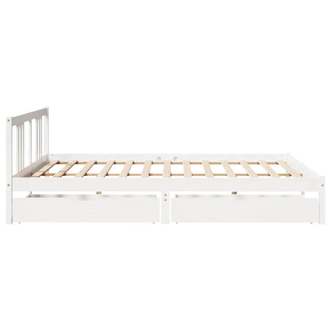 vidaXL Bed Frame without Mattress White 200x200 cm Solid Wood Pine