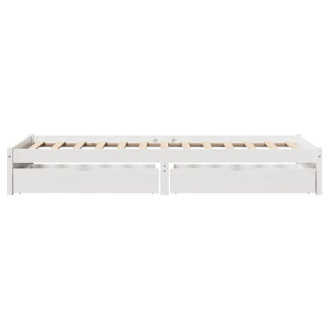 vidaXL Bed Frame without Mattress White 75x190 cm Small Single Solid Wood Pine