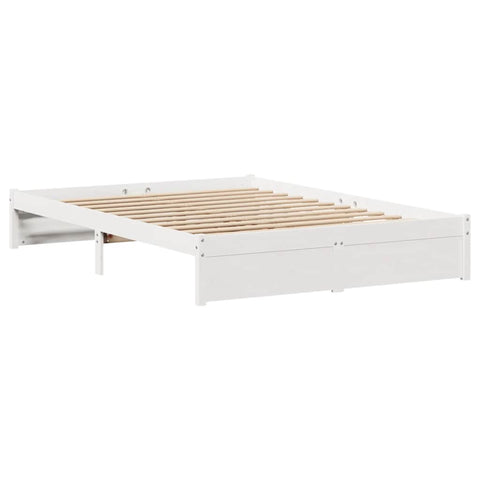 vidaXL Bed Frame without Mattress White 140x190 cm Solid Wood Pine