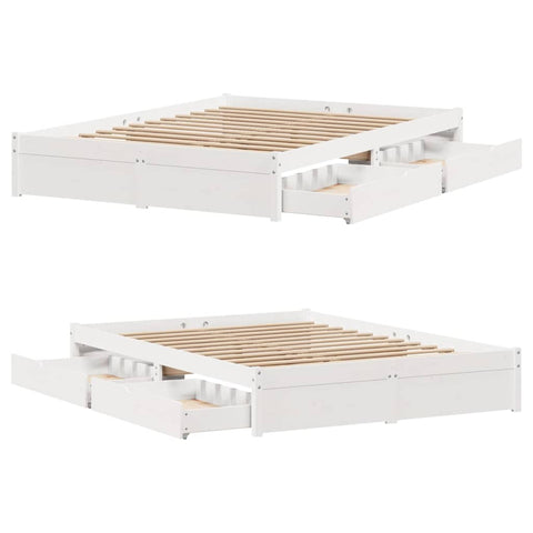 vidaXL Bed Frame without Mattress White 140x190 cm Solid Wood Pine