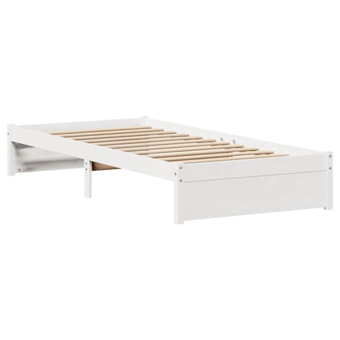 vidaXL Bed Frame without Mattress White 90x200 cm Solid Wood Pine