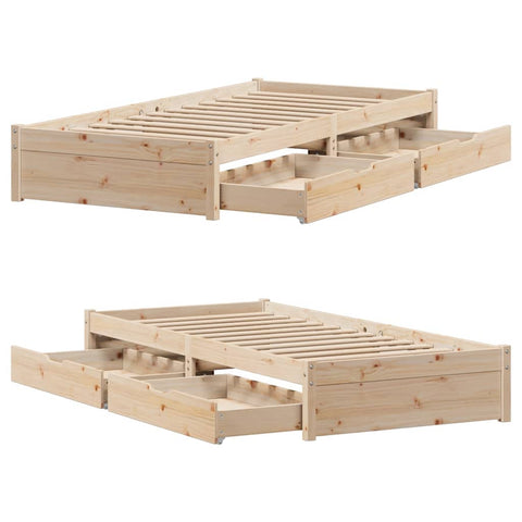 vidaXL Bed Frame without Mattress 100x200 cm Solid Wood Pine