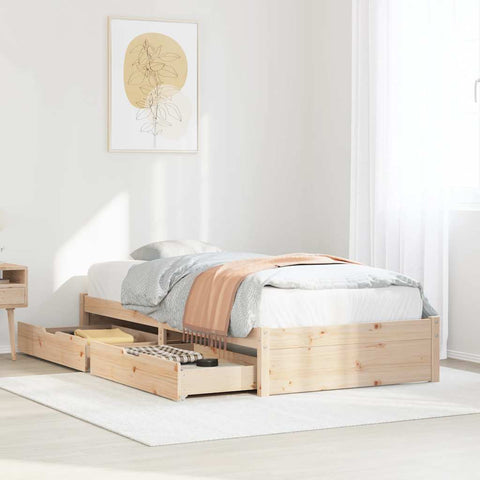 vidaXL Bed Frame without Mattress 100x200 cm Solid Wood Pine