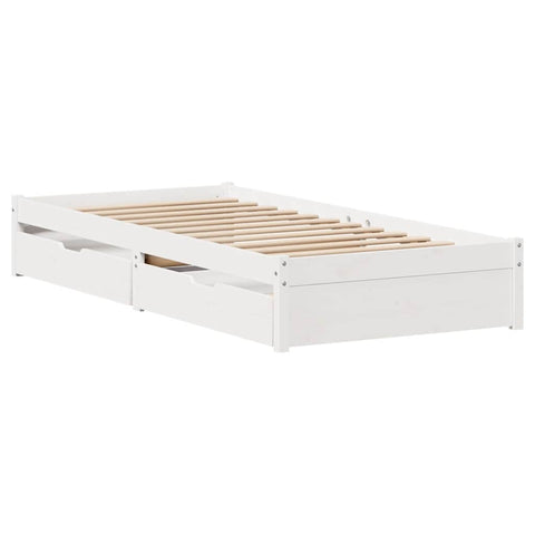vidaXL Bed Frame without Mattress White 100x200 cm Solid Wood Pine