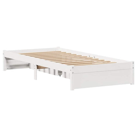 vidaXL Bed Frame without Mattress White 100x200 cm Solid Wood Pine
