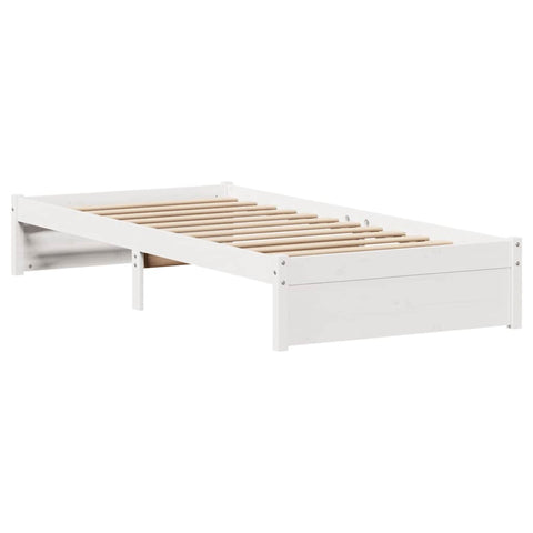 vidaXL Bed Frame without Mattress White 100x200 cm Solid Wood Pine