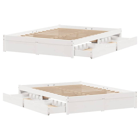 vidaXL Bed Frame without Mattress White 160x200 cm Solid Wood Pine