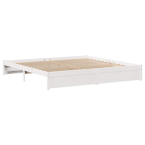 vidaXL Bed Frame without Mattress White 180x200 cm Super King Solid Wood Pine