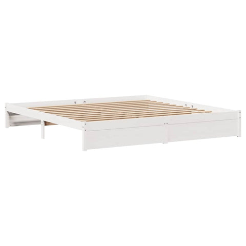 vidaXL Bed Frame without Mattress White 180x200 cm Super King Solid Wood Pine