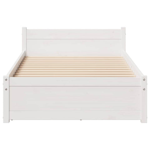vidaXL Bed Frame without Mattress White 90x190 cm Single Solid Wood Pine