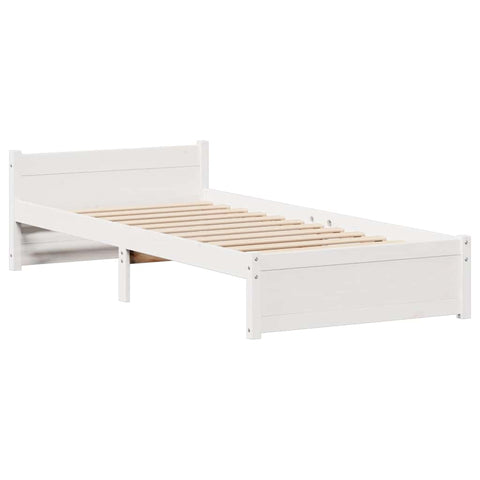 vidaXL Bed Frame without Mattress White 90x190 cm Single Solid Wood Pine