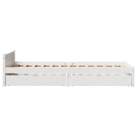 vidaXL Bed Frame without Mattress White 90x190 cm Single Solid Wood Pine