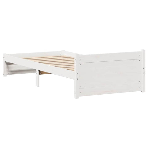 vidaXL Bed Frame without Mattress White 90x190 cm Single Solid Wood Pine