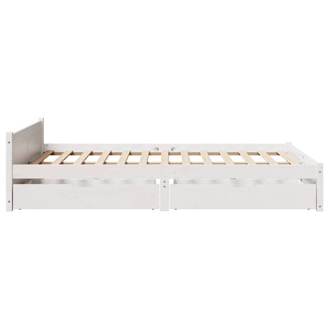 vidaXL Bed Frame without Mattress White 120x190 cm Small Double Solid Wood Pine
