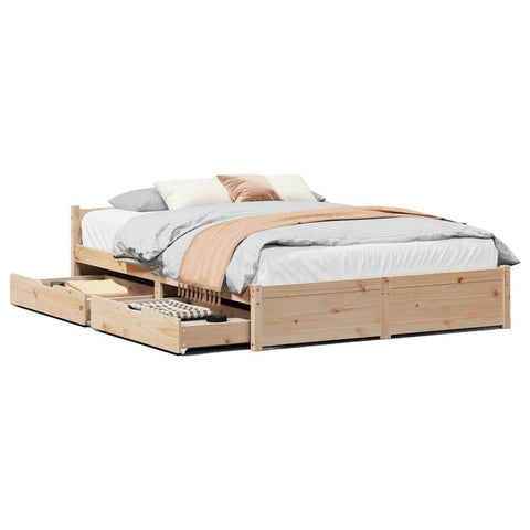 vidaXL Bed Frame without Mattress 135x190 cm Double Solid Wood Pine