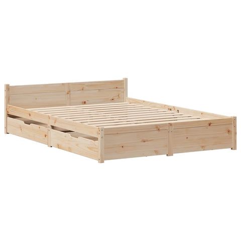 vidaXL Bed Frame without Mattress 135x190 cm Double Solid Wood Pine