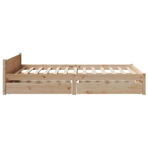 vidaXL Bed Frame without Mattress 135x190 cm Double Solid Wood Pine